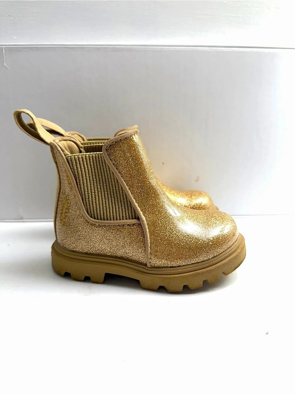 Native Gold Glitter Kids Ankle Boots C6